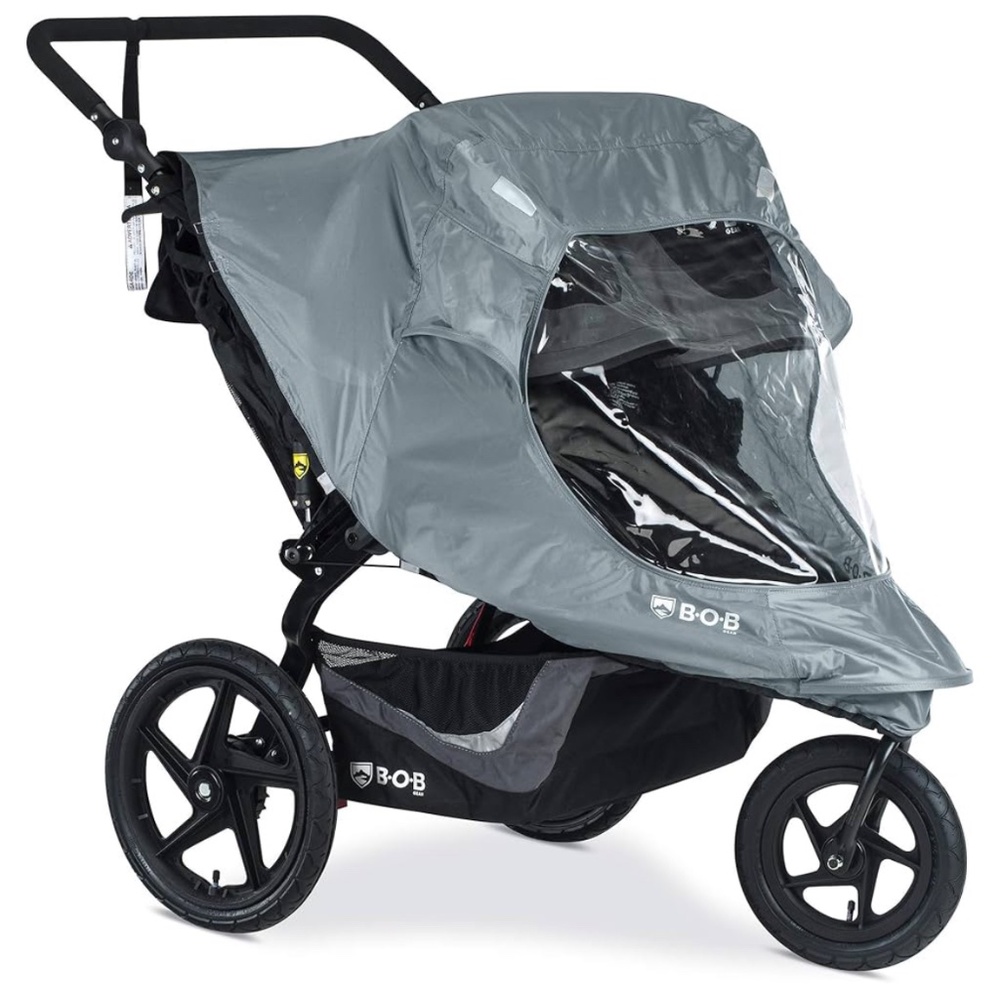 Double bob stroller rain cover